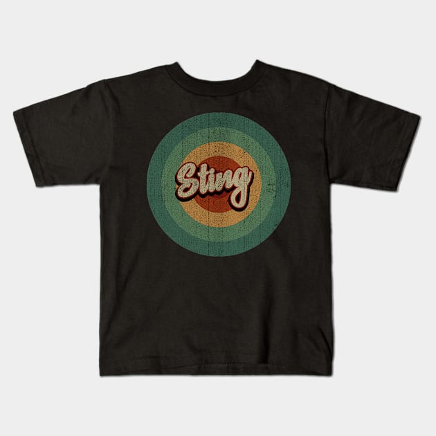 Circle Retro Vintage Sting Kids T-Shirt by Jokowow